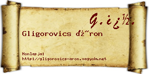 Gligorovics Áron névjegykártya